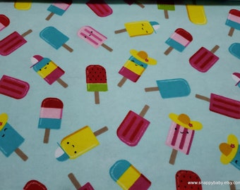Flannel Fabric - Popsicle Fun - By the yard - 100% Cotton Flannel