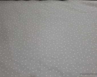 Flannel Fabric - Harper Gray Dot - By the Yard - 100% Cotton Flannel
