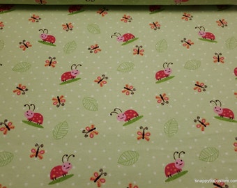 Flannel Fabric - Little Ladybug - By the yard - 100% Cotton Flannel