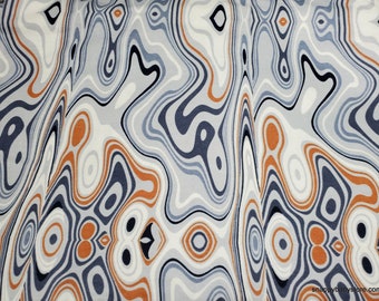 Flannel Fabric - Squiggle Gray - By the yard - 100% Cotton Flannel