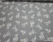 Flannel Fabric - Lambs on Gray - By the yard - 100% Cotton Flannel