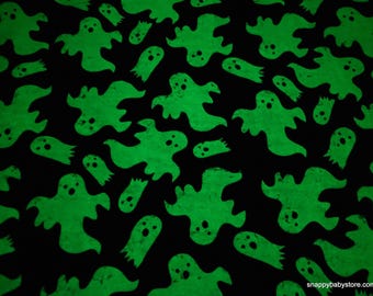 Remnant Flannel Fabric - Ghost Glow in the Dark - Choose your Size - 100% Cotton Flannel