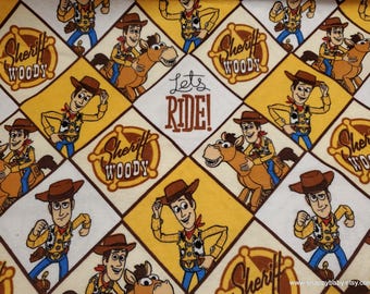 Remnant Flannel Fabric - Toy Story 4 Sheriff Woody - Choose your Size - 100% Cotton Flannel