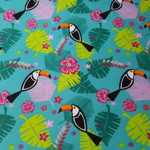 Flannel Fabric - Toucans Allover - By the yard - 100% Cotton Flannel