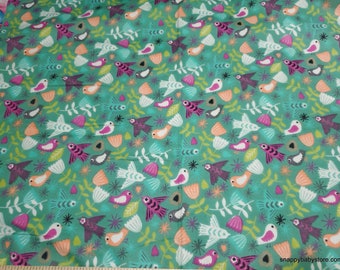 Flannel Fabric - Soaring Birds - By the yard - 100% Cotton Flannel