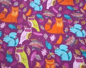 Flannel Fabric - Bright Tribal Animals - By the yard - 100% Cotton Flannel