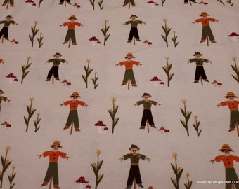 Flannel Fabric - Fall Scarecrow - By the yard - 100% Cotton Flannel