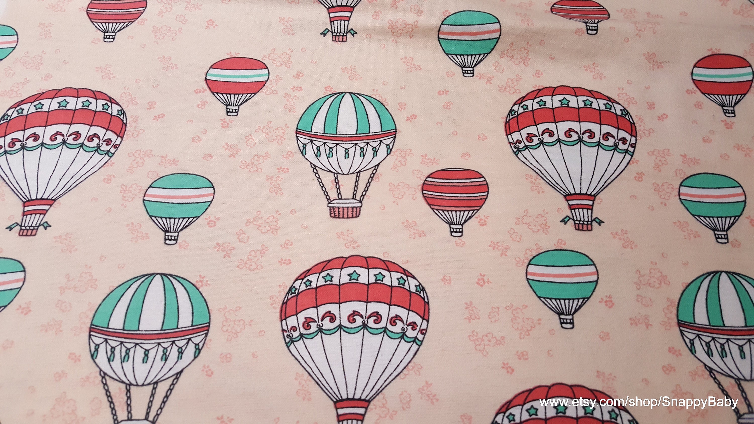 Flannel Fabric Hot Air Balloons By the yard 100 Cotton Etsy