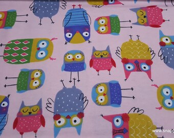 Flannel Fabric - Shock and Aww Owls - By the Yard - 100% Cotton Flannel