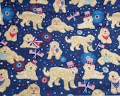 Flannel Fabric - Red White Bold Dog - By the yard - 100% Cotton Flannel