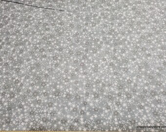 Flannel Fabric - Gray Multi Stars Tonal - By the yard - 100% Cotton Flannel