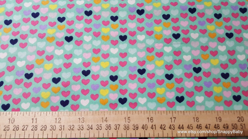 Flannel Fabric Multi Bright Hearts By the yard 100% Cotton Flannel image 2