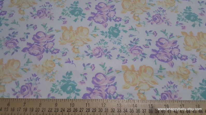 Flannel Fabric Pastel Vintage Floral By the yard 100% Cotton Flannel image 2