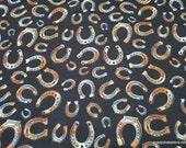 Flannel Fabric - Horseshoes - By the yard - 100% Cotton Flannel