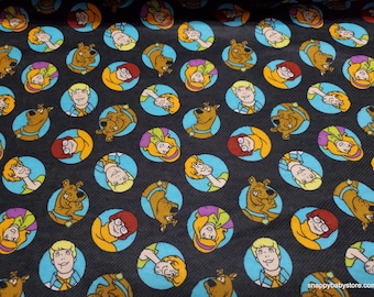 Character Flannel Fabric - Scooby Doo Mystery Coins - By the yard - 100% Cotton Flannel