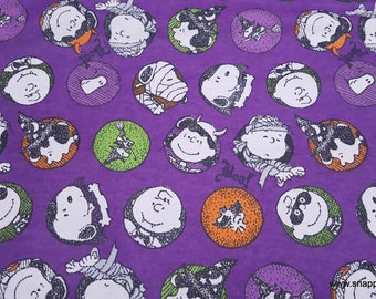 Flannel Fabric - Peanuts Trick or Treat - By the yard - 100% Cotton Flannel