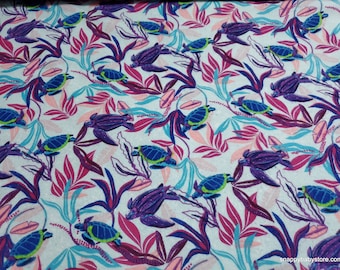 Flannel Fabric - Bright Sea Turtles - By the Yard - 100% Cotton Flannel
