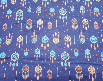 Flannel Fabric - Dreamcatchers Multi - By the yard - 100% Cotton Flannel