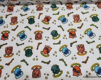 Character Flannel Fabric - Harry Potter Hogwarts Soft Wash - By the yard - 100% Cotton Flannel