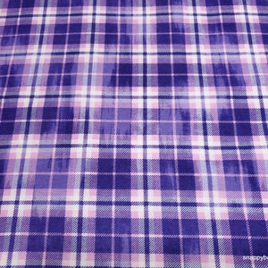 Flannel Fabric - Pink and Purple Tartan Plaid - By the yard - 100% Cotton Flannel