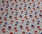 Flannel Fabric - Cozy Little Piggies on White - By the yard - 100% Cotton Flannel