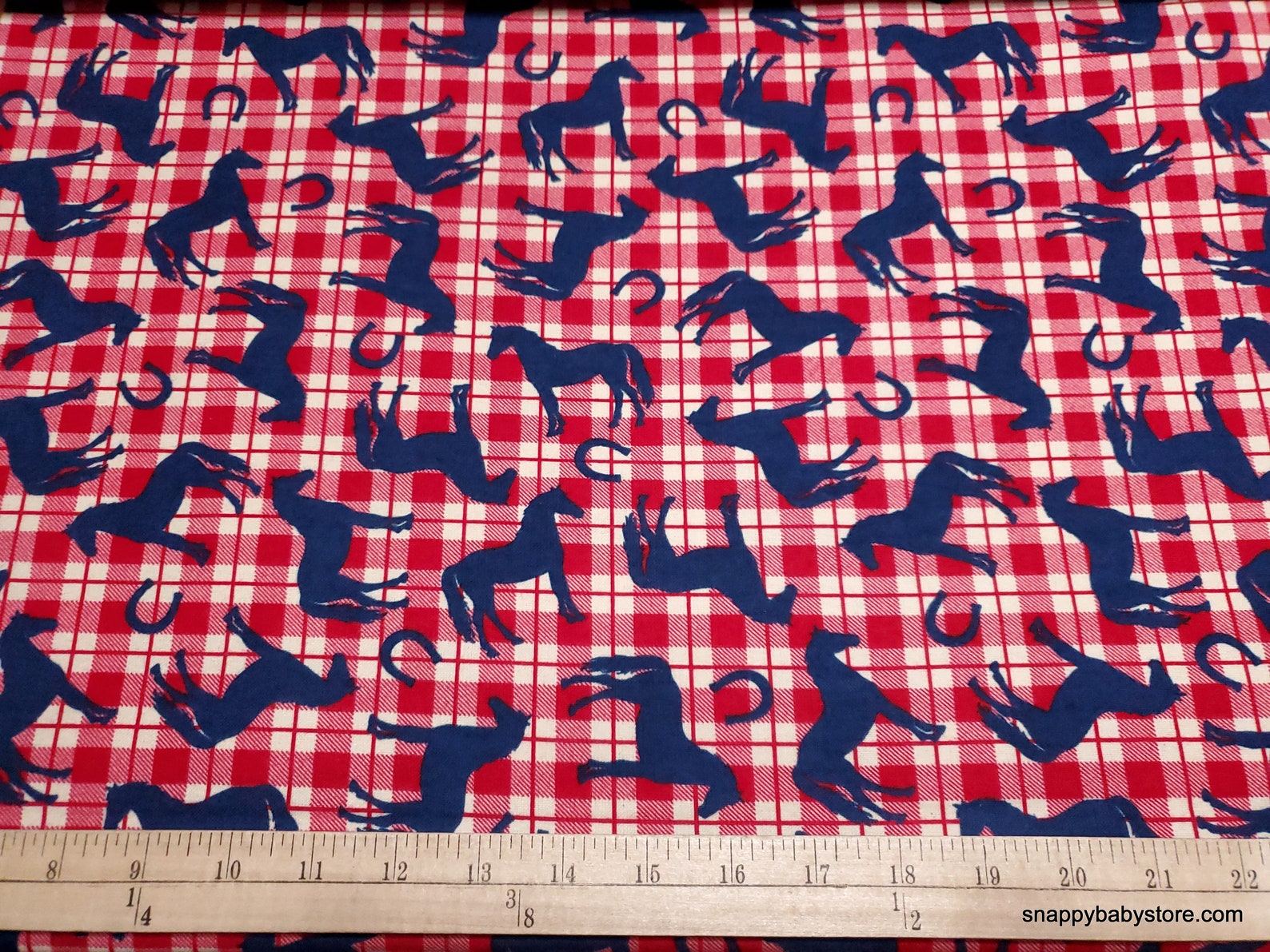 Flannel Fabric Horse Plaid by the Yard 100 Cotton Etsy