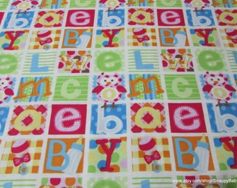 Flannel Fabric - Baby Patches - By the yard - 100% Cotton Flannel