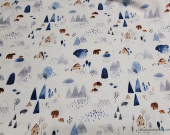 Premium Flannel Fabric - Brave Enough Wilderness on White Premium - By the yard - 100% Premium Cotton Flannel
