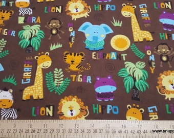 Flannel Fabric - Safari Tossed Brown - By the yard - 100% Cotton Flannel