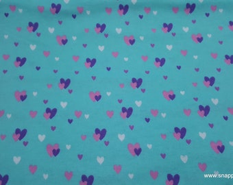 Flannel Fabric - Glam Hearts - By the Yard - 100% Cotton Flannel