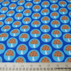 Flannel Fabric Mushrooms By the yard 100% Cotton Flannel image 2