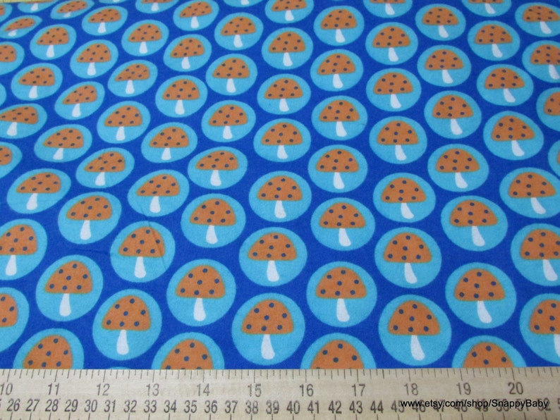 Flannel Fabric Mushrooms By the yard 100% Cotton Flannel image 2