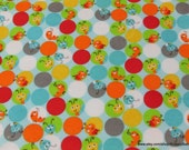 Flannel Fabric - Bugs Paradise on Light Blue - By the yard - 100% Cotton Flannel