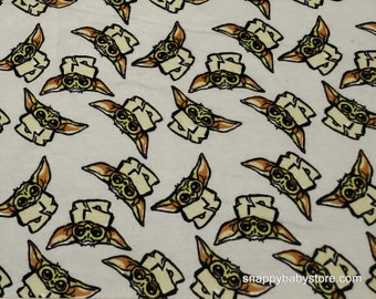 Character Flannel Fabric - Baby Yoda Star Wars - By the yard - 100% Cotton Flannel