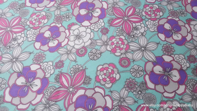 Flannel Fabric Gypsy Flowers By the yard 100% Cotton Flannel image 1