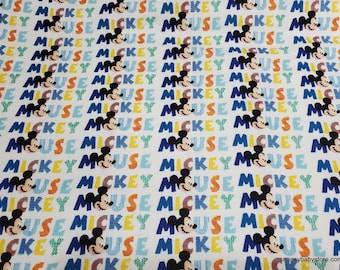 Character Flannel Fabric - Mickey Mouse Multi Color - By the yard - 100% Cotton Flannel
