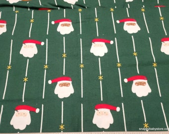 Christmas Flannel Fabric - Christmas Santas - By the yard - 100% Cotton Flannel