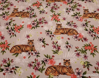 Premium Flannel Fabric - Tiger Queen Taupe Premium - By the yard - 100% Cotton Flannel