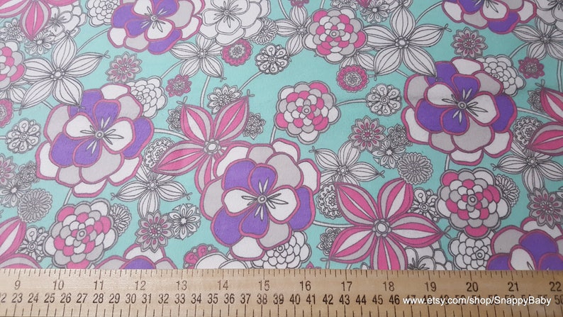 Flannel Fabric Gypsy Flowers By the yard 100% Cotton Flannel image 2