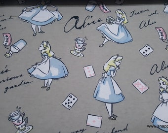 Character Flannel Fabric - Alice in Wonderland - By the Yard - 100% Cotton Flannel