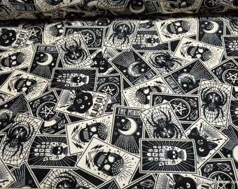 Flannel Fabric - Tarot Cards - By the yard - 100% Cotton Flannel