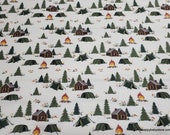 Flannel Fabric - Camping Tents Wilderness - By the Yard - 100% Cotton Flannel