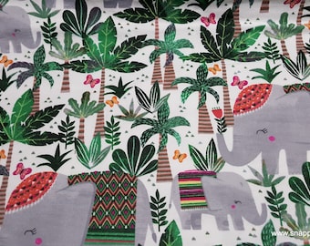 Flannel Fabric - Tribal Elephant - By the yard - 100% Cotton Flannel