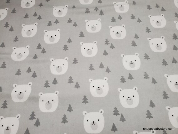 Sleepy Bears Flannel Fabric by the Yard or Half Yards 100% Cotton