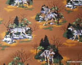 Flannel Fabric - Wild Wolves - By the yard - 100% Cotton Flannel