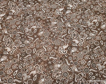 Remnant Flannel Fabric - Bandana Brown - Choose your Size - 100% Cotton Flannel
