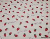 Flannel Fabric - Berry Cute on White - By the Yard - 100% Cotton Flannel
