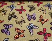 Premium Flannel Fabric - Bonnie Butterflies Green Premium - By the yard - 100% Cotton Flannel