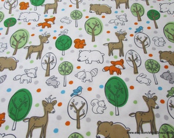 Flannel Fabric - Boy Woodland - By the Yard - 100% Cotton Flannel