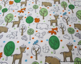 Flannel Fabric - Boy Woodland - By the Yard - 100% Cotton Flannel